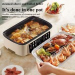 طهي بخار الأغذية الكهربائية في جويديم، طابقين من الخضروات المصنوعة من الصلب غير القابل للصدأ وبخار الأغذية، سعة كبيرة 15L/15.9 QT، JD-DZG15B