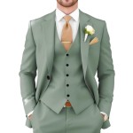 EMERAIDVLN Mens 3 Piece Suits Slim Fit Wedding Prom Party Business Elegant Suits One Button Blazer Vest and Pants Tuxedo Set
